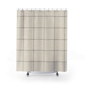 Taupe Gray Grid Check Shower Curtain