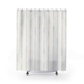 Broken Beige Gray Dash Stripe Shower Curtain