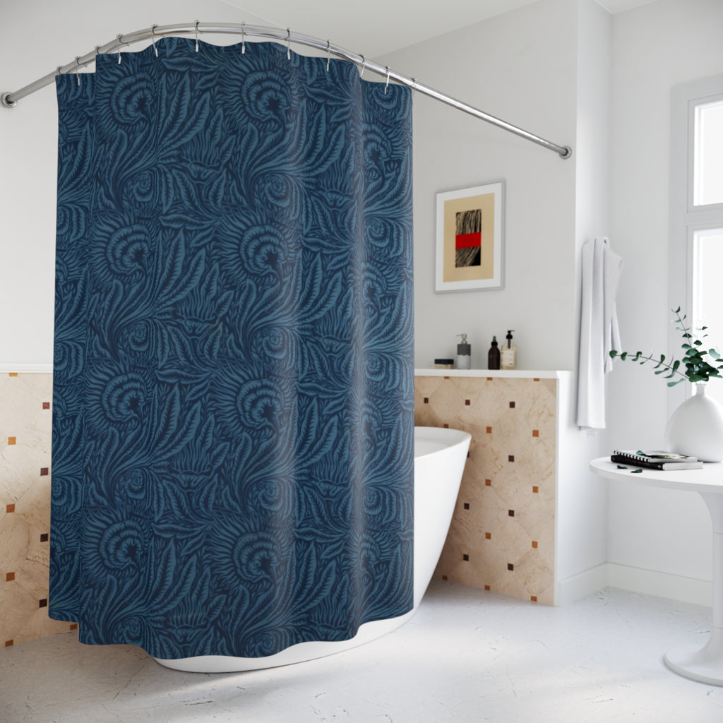 Mackmurdo Single Flower Shower Curtain – Indigo Chintz