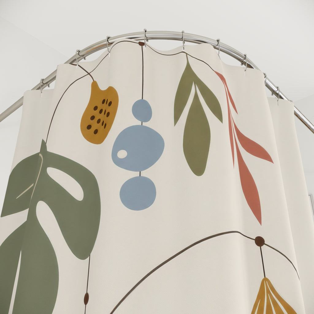 Botanical Mobile Mid Century Shower Curtain