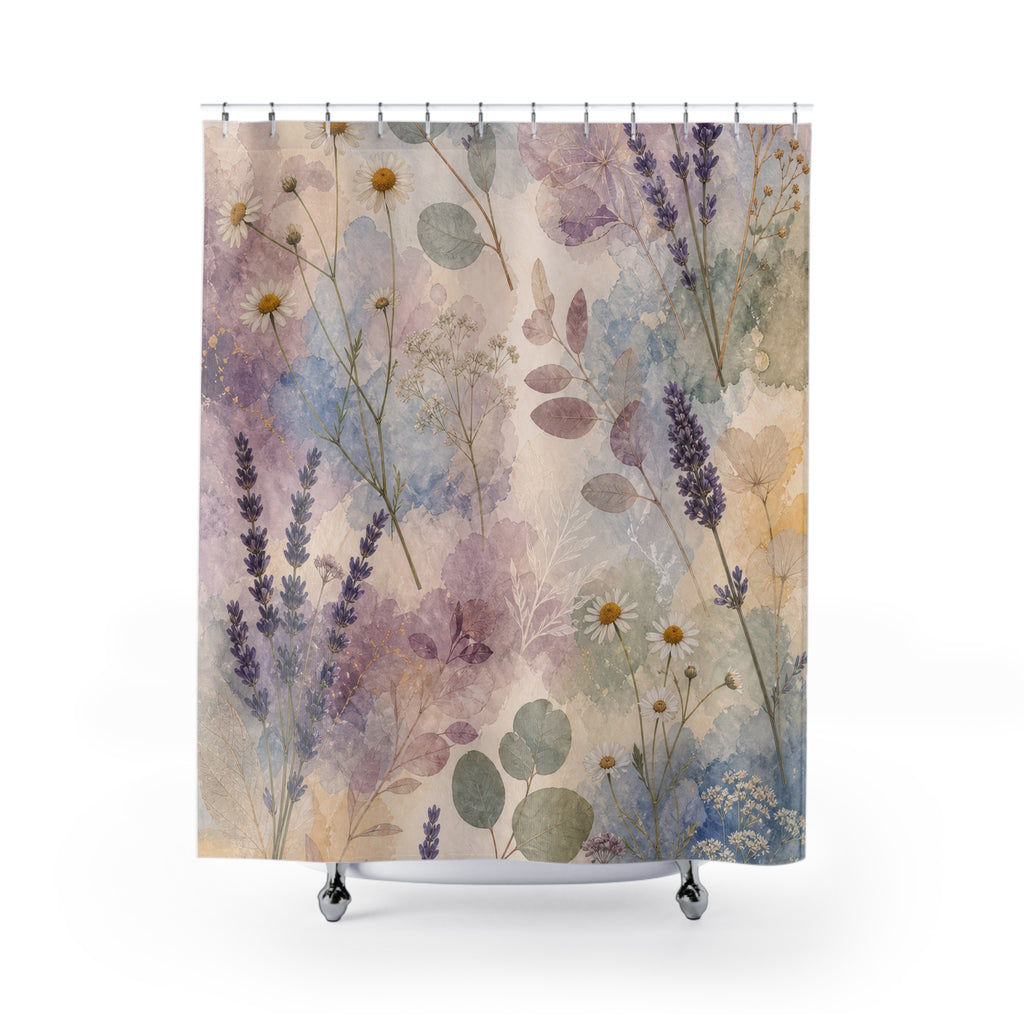 Lavender Cloud Herbarium Shower Curtain
