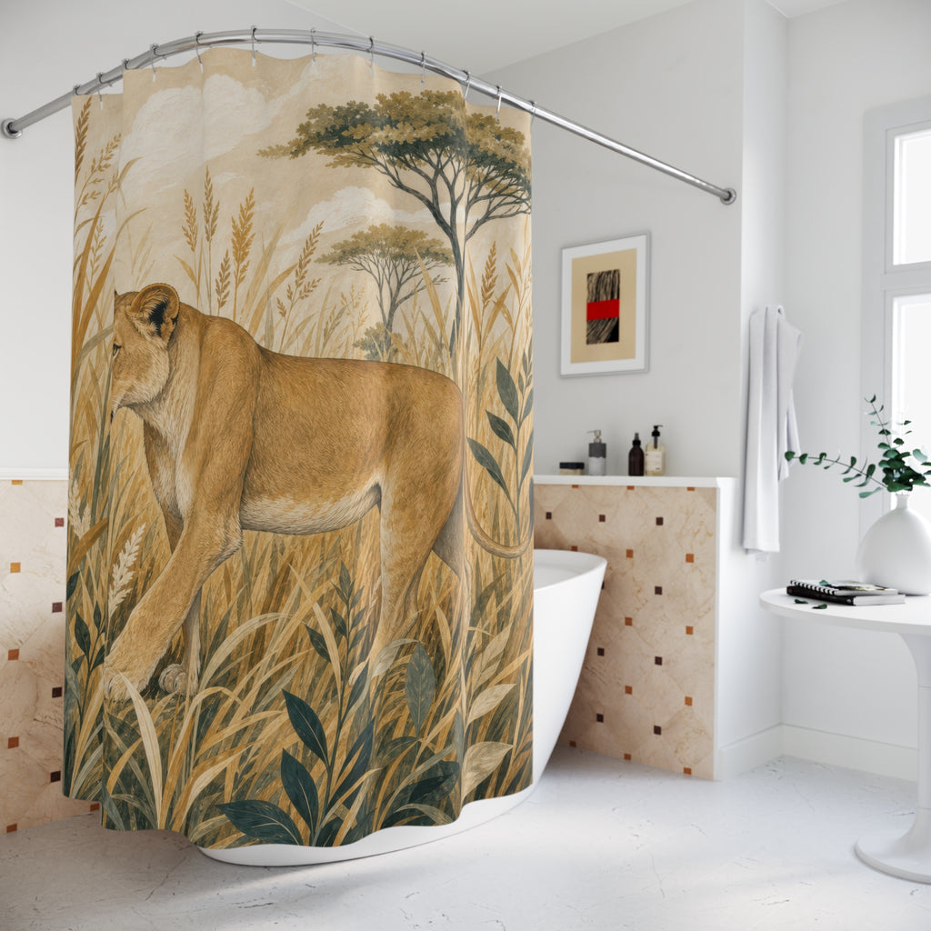 Savanna Lioness Animal Scene Shower Curtain