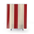 Red and White Cabana Stripe Shower Curtain: Luxury Resort