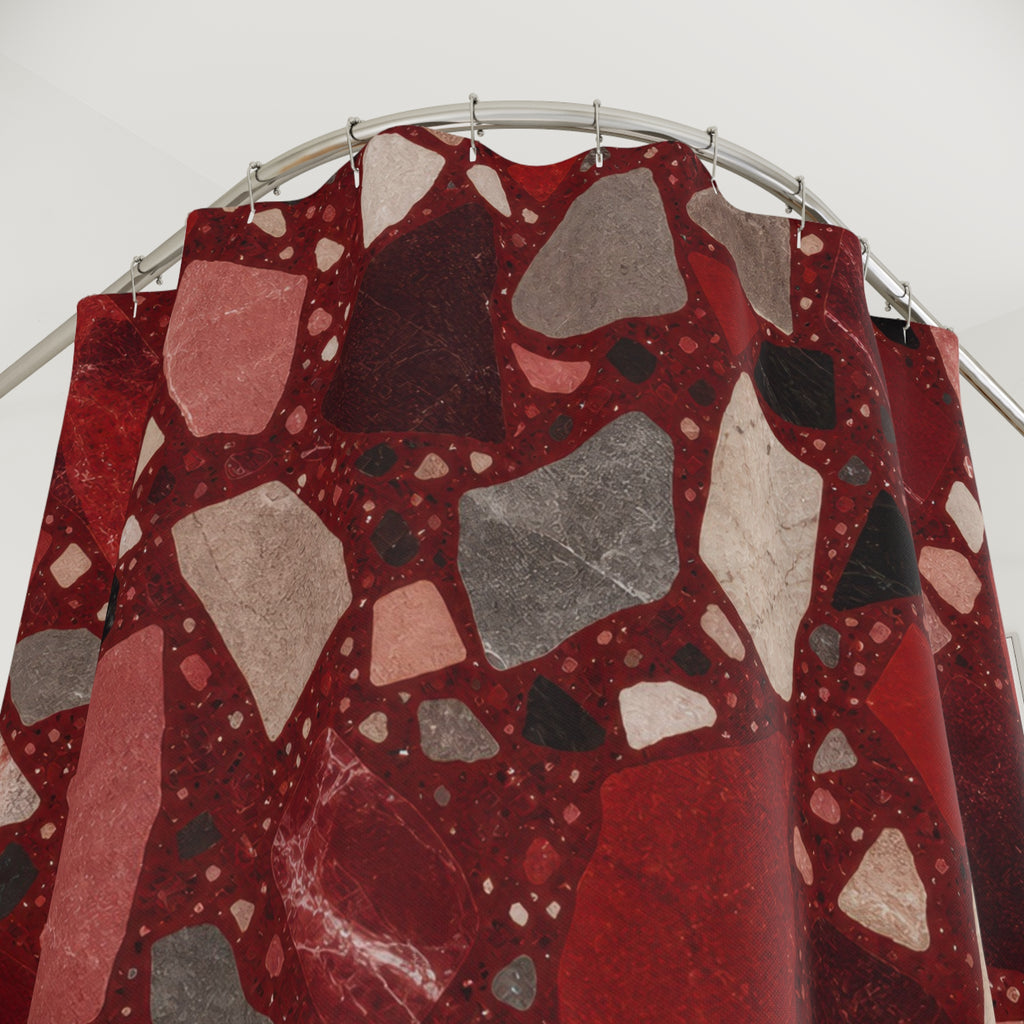 Red Terrazzo Shower Curtain
