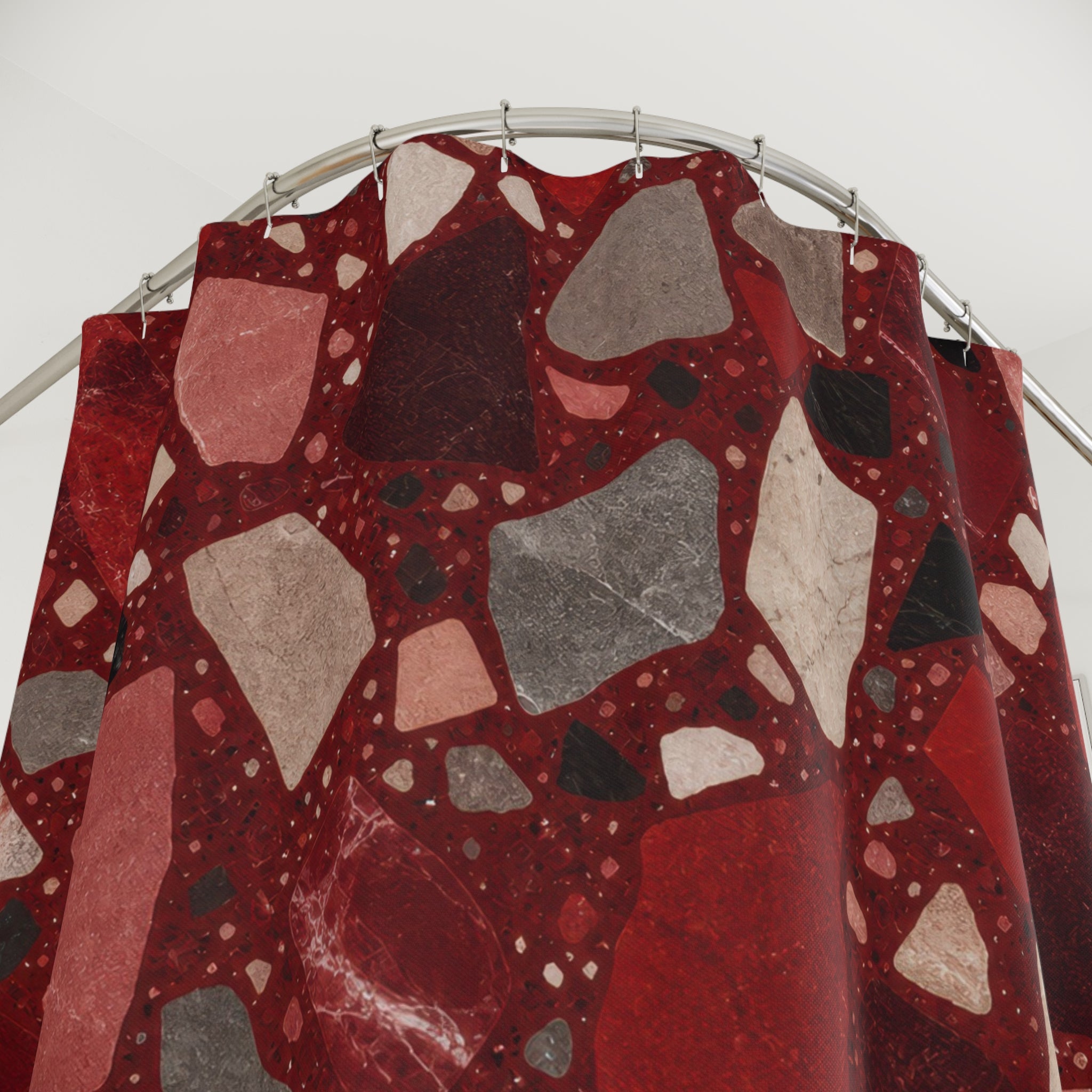 Red Terrazzo Shower Curtain