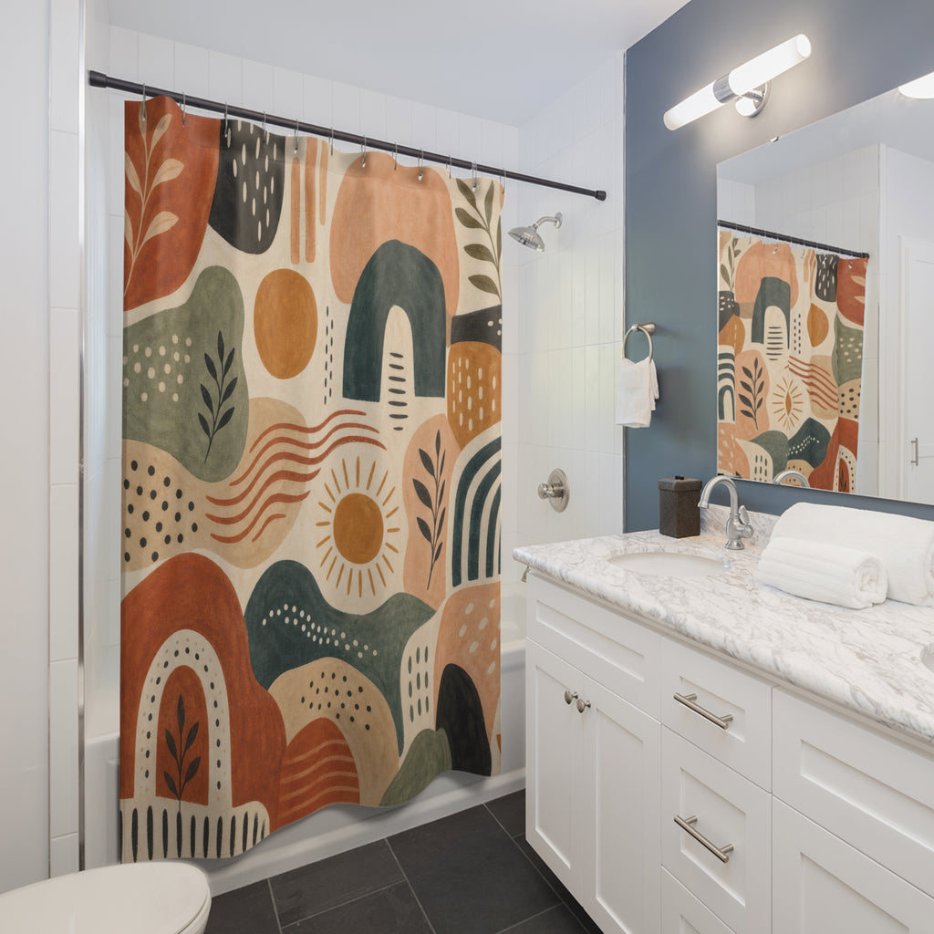 Abstract Boho Sun Shower Curtain