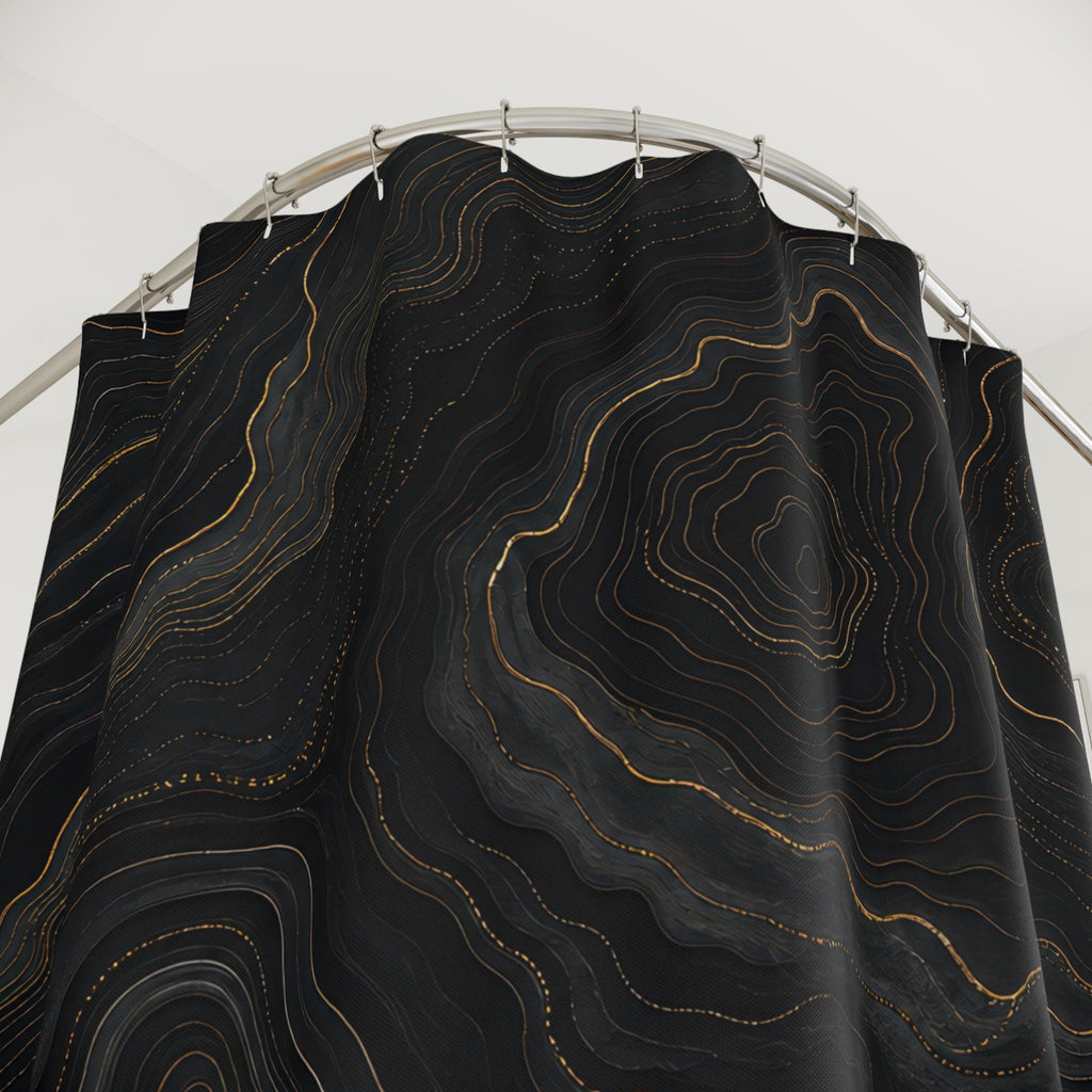 Black and Gold Shower Curtain