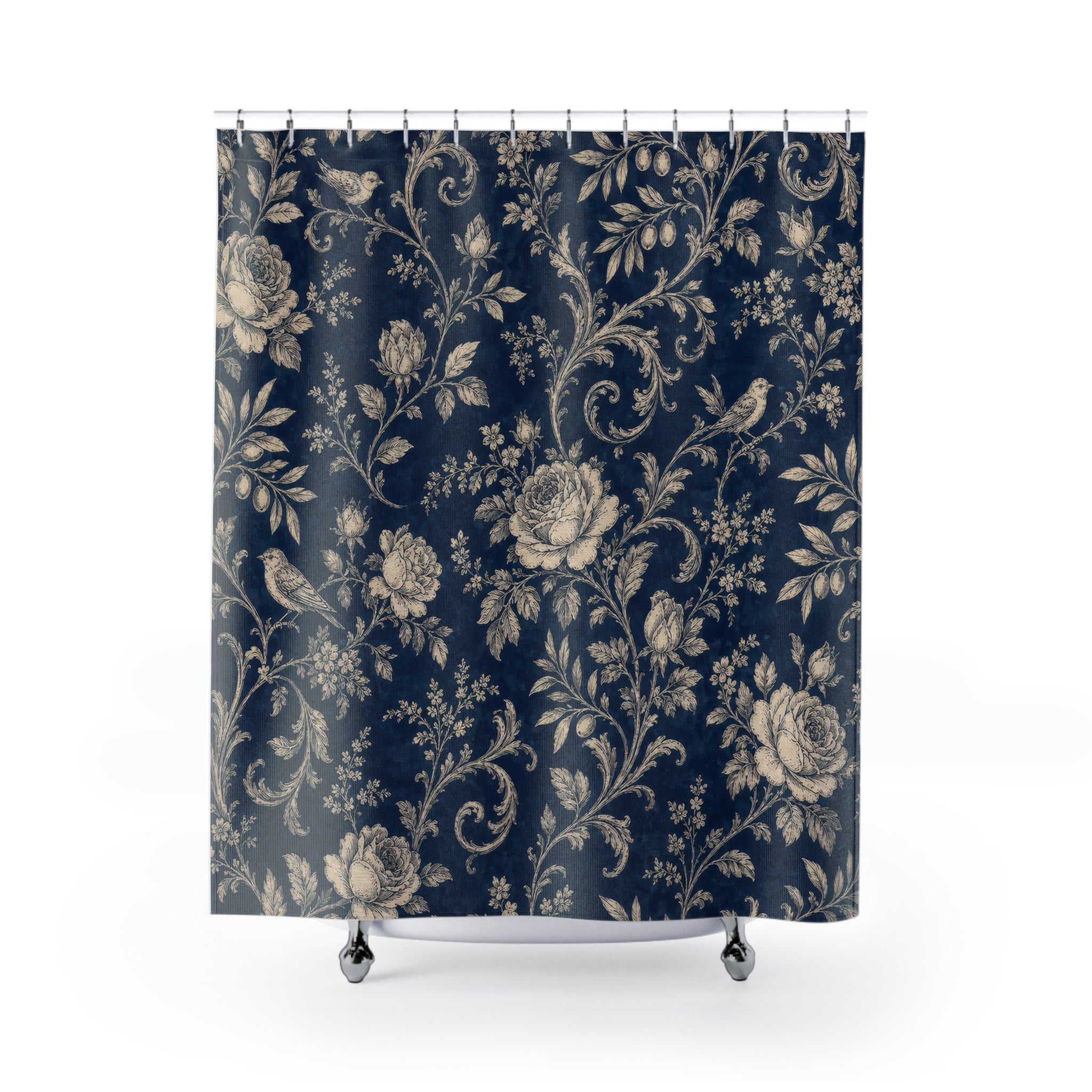 French Country Cream Scroll Shower Curtain