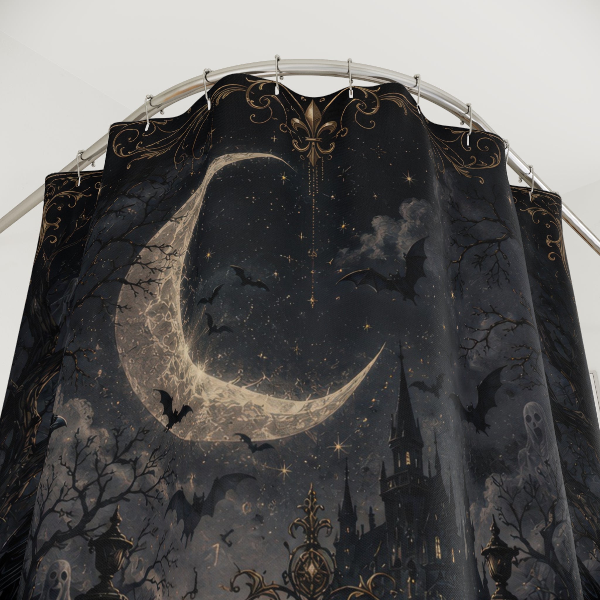 Spooky Shower Curtain: Gothic Moon