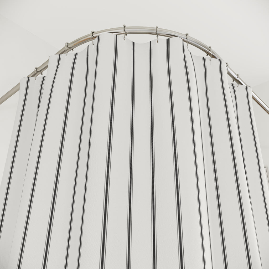 Black Ticking Stripe Shower Curtain – Farmhouse