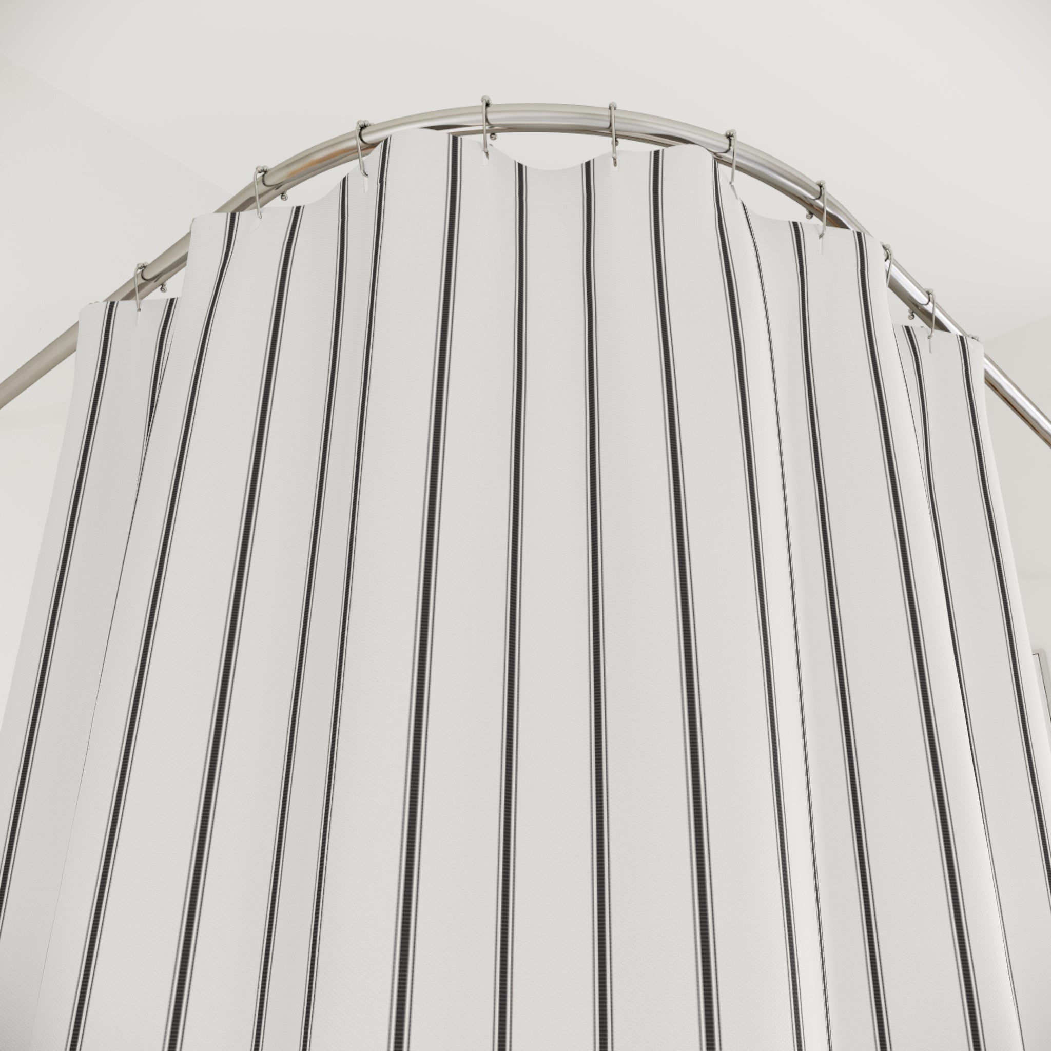 Black Ticking Stripe Shower Curtain – Farmhouse