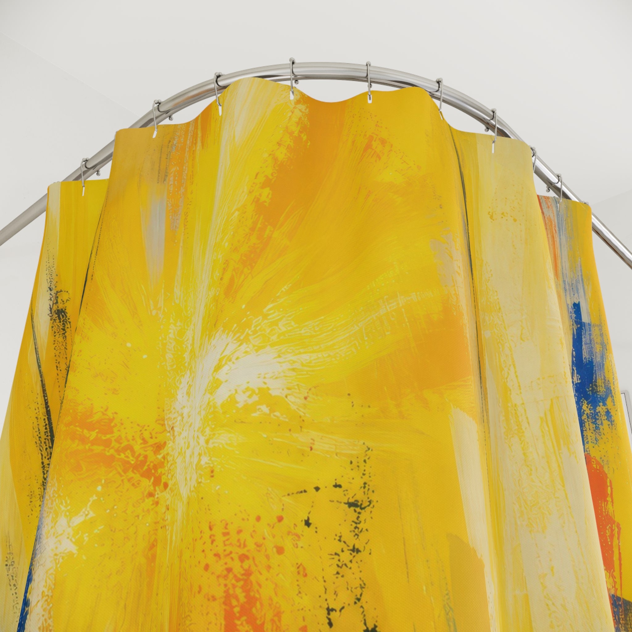 Cadmium Yellow Abstract Shower Curtain