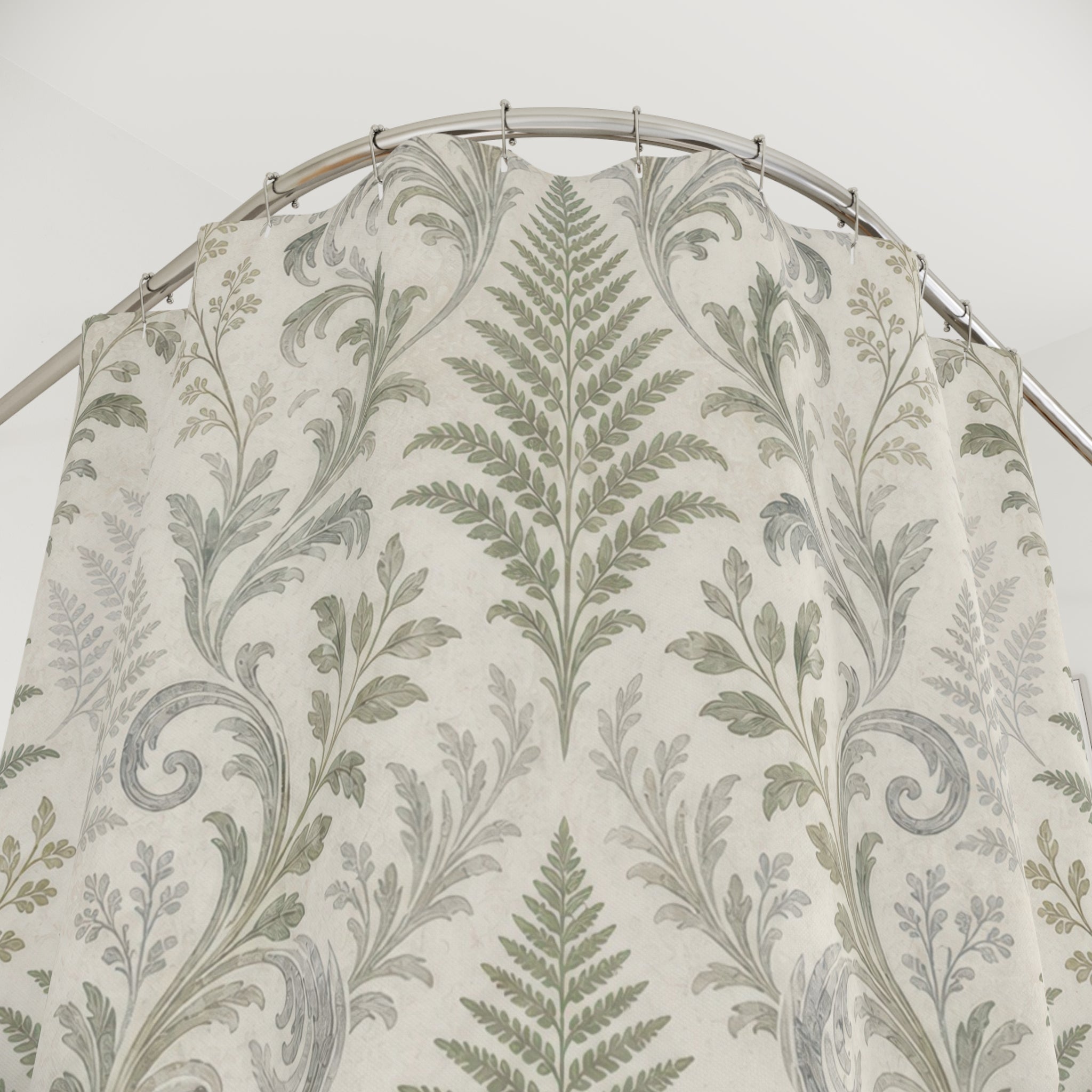 Sage Fern Damask Shower Curtain