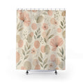 Peach Pastel Floral Aesthetic Shower Curtain