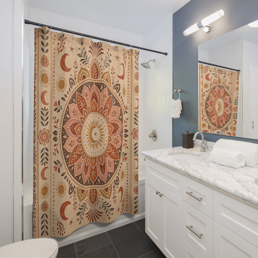 Terracotta Mandala Shower Curtain
