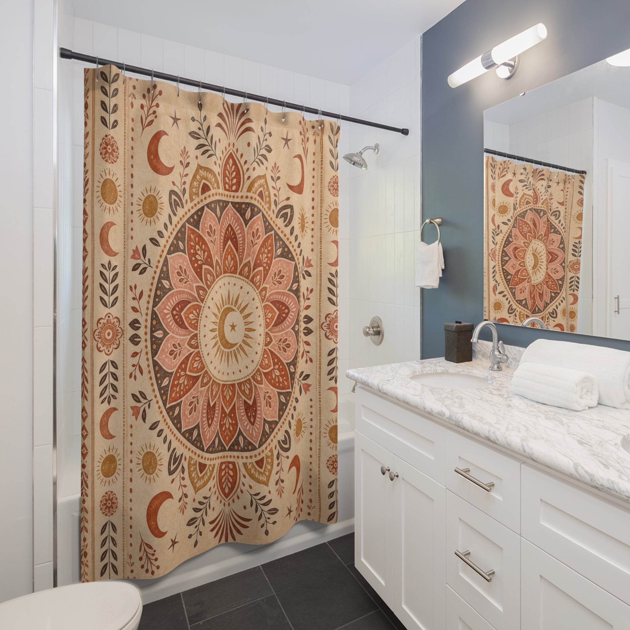 Terracotta Mandala Shower Curtain