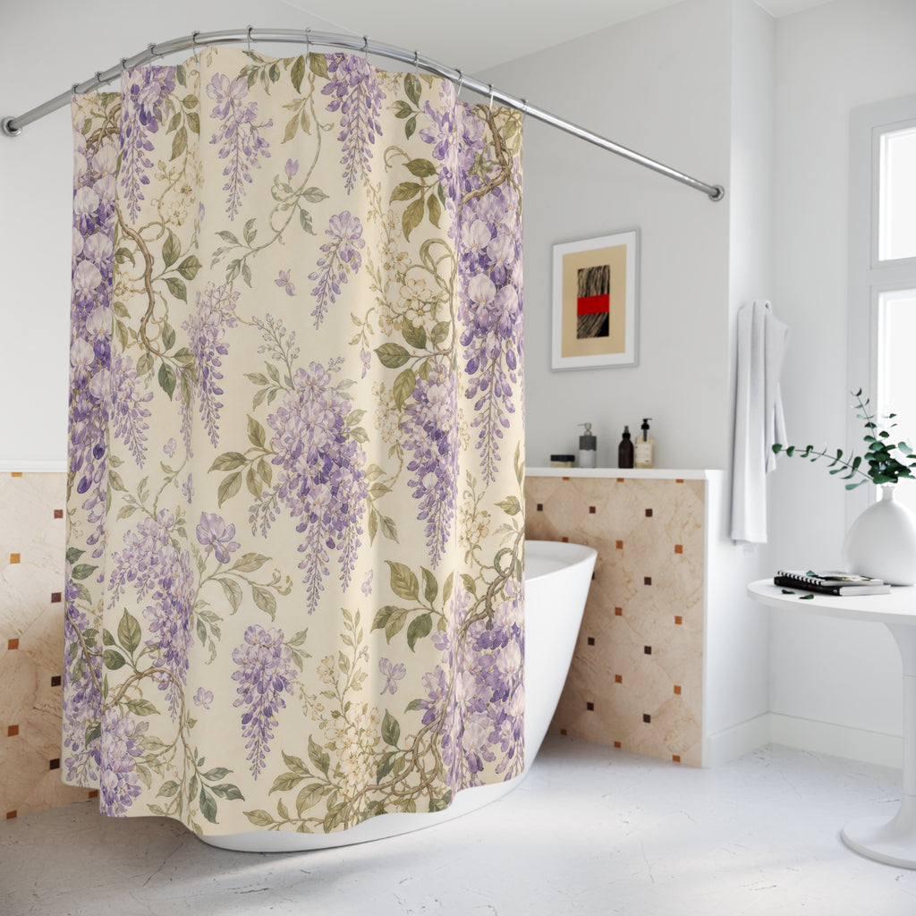 Wisteria Lavender Purple Floral Shower Curtain