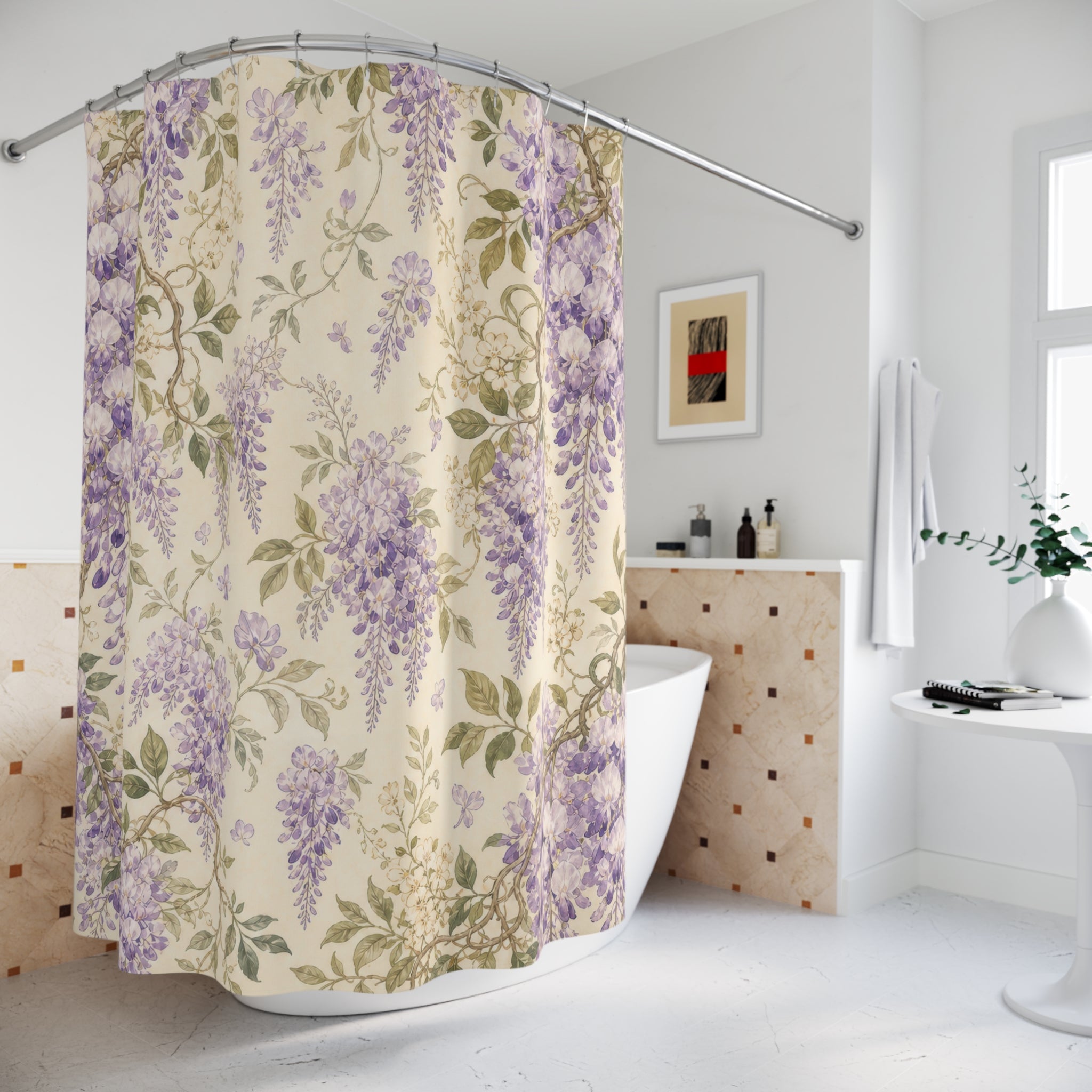 Wisteria Lavender Purple Floral Shower Curtain