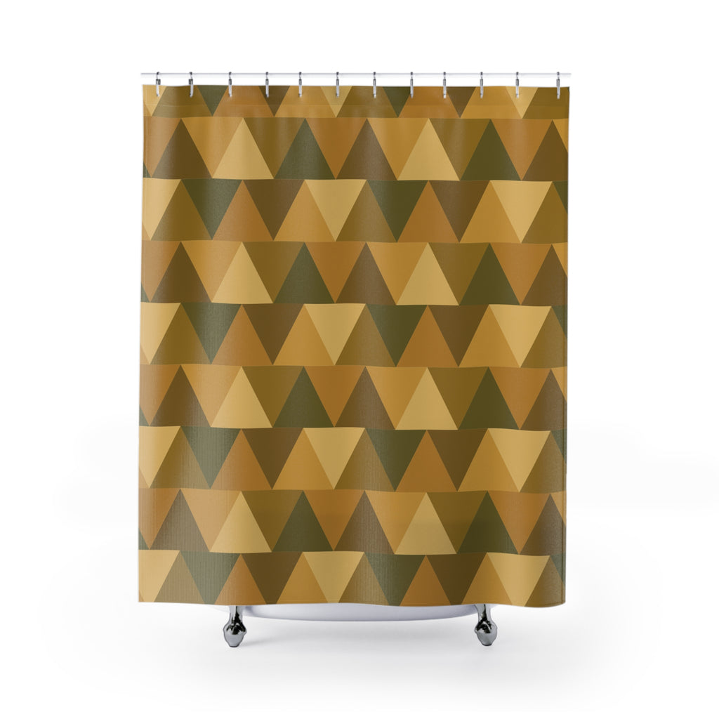 Ochre Shower Curtain: Geometric Tessellation