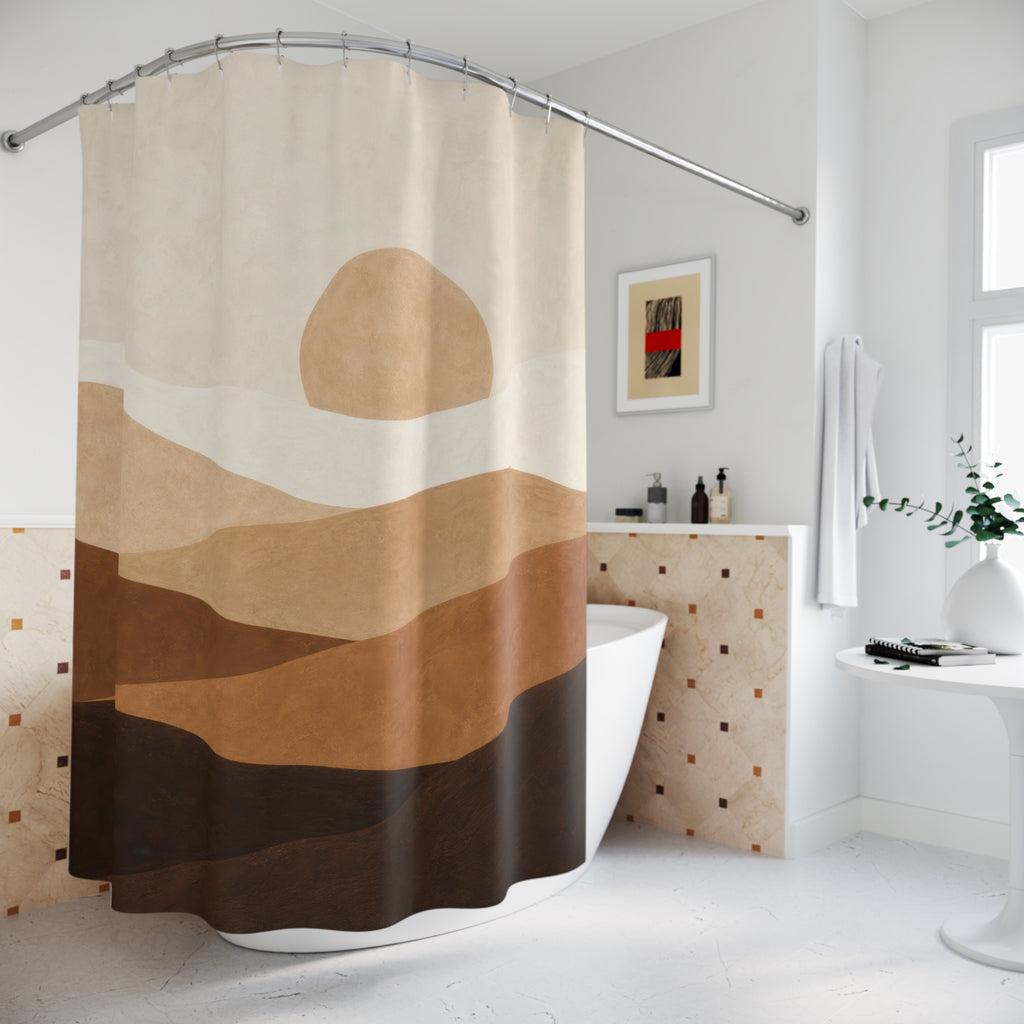 Brown Beige Desert Hills Shower Curtain