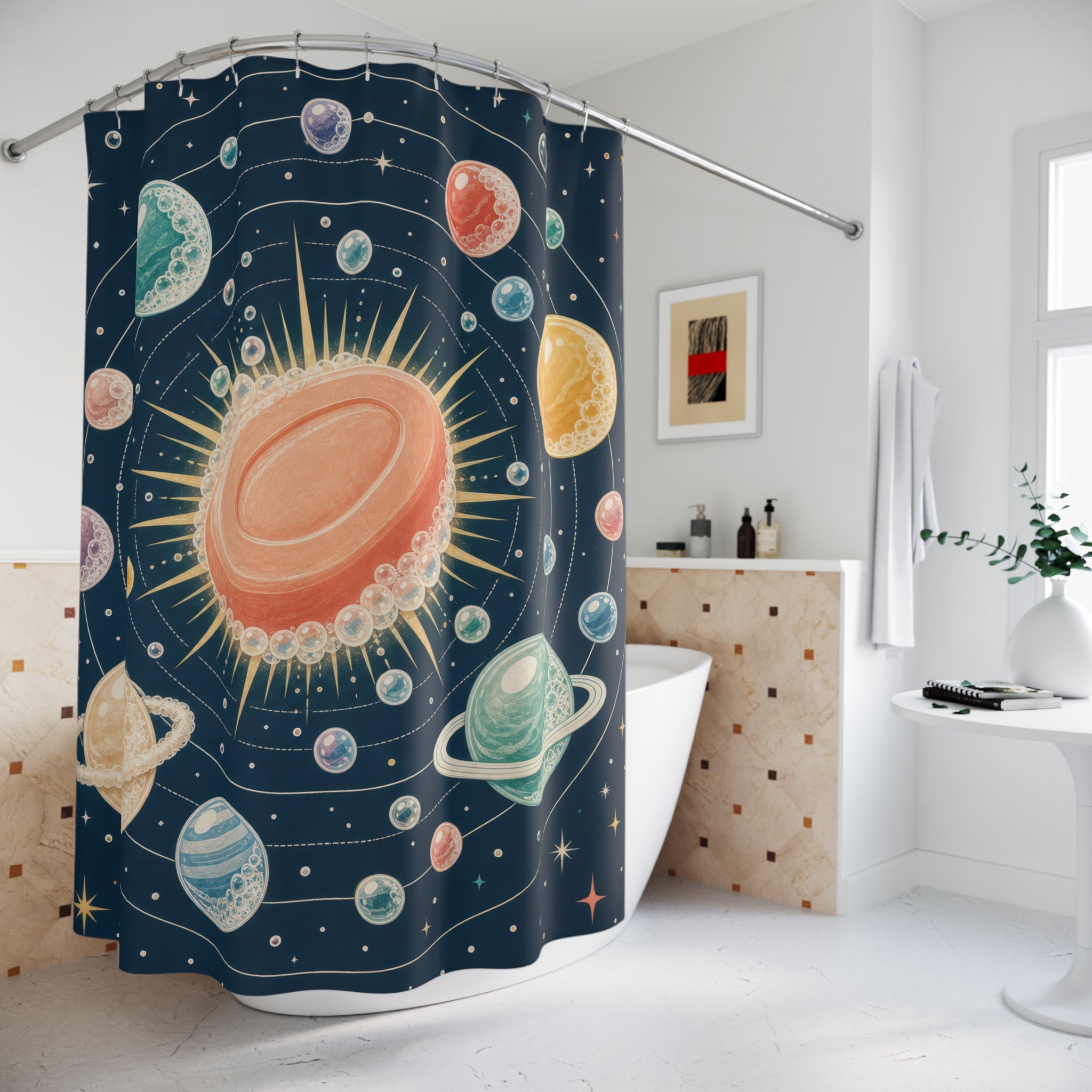 Planet Orbit Shower Curtain