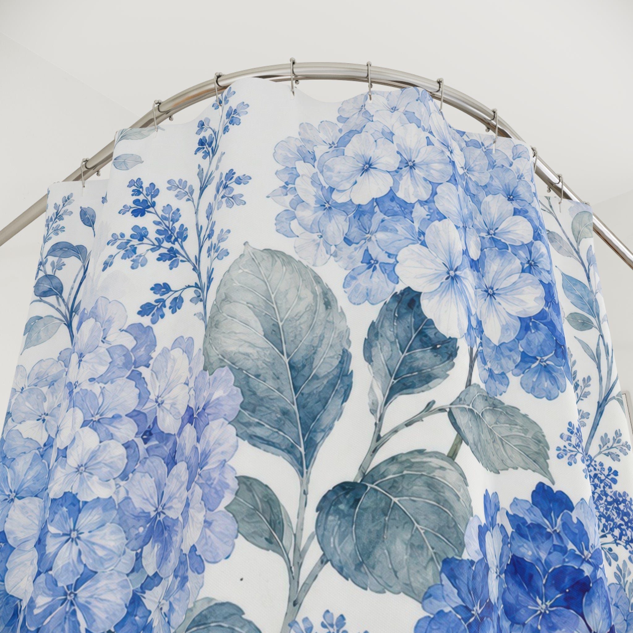 Blue Hydrangea Shower Curtain