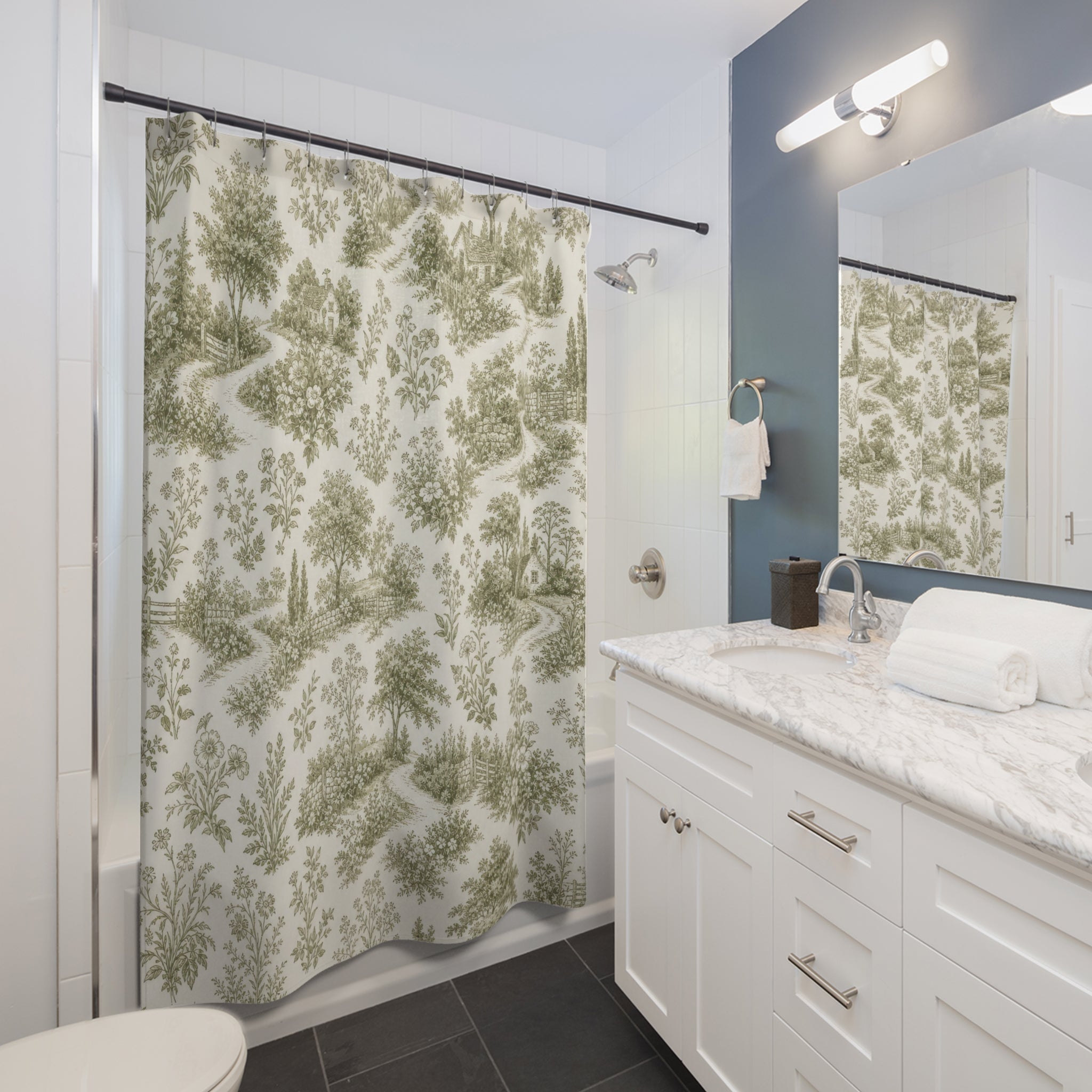 French Country Landscape Shower Curtain