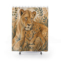 Lioness Cubs Safari Animal Scene Shower Curtain
