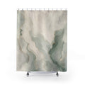 Fresh Sea Green Marble Abstract Shower Curtain