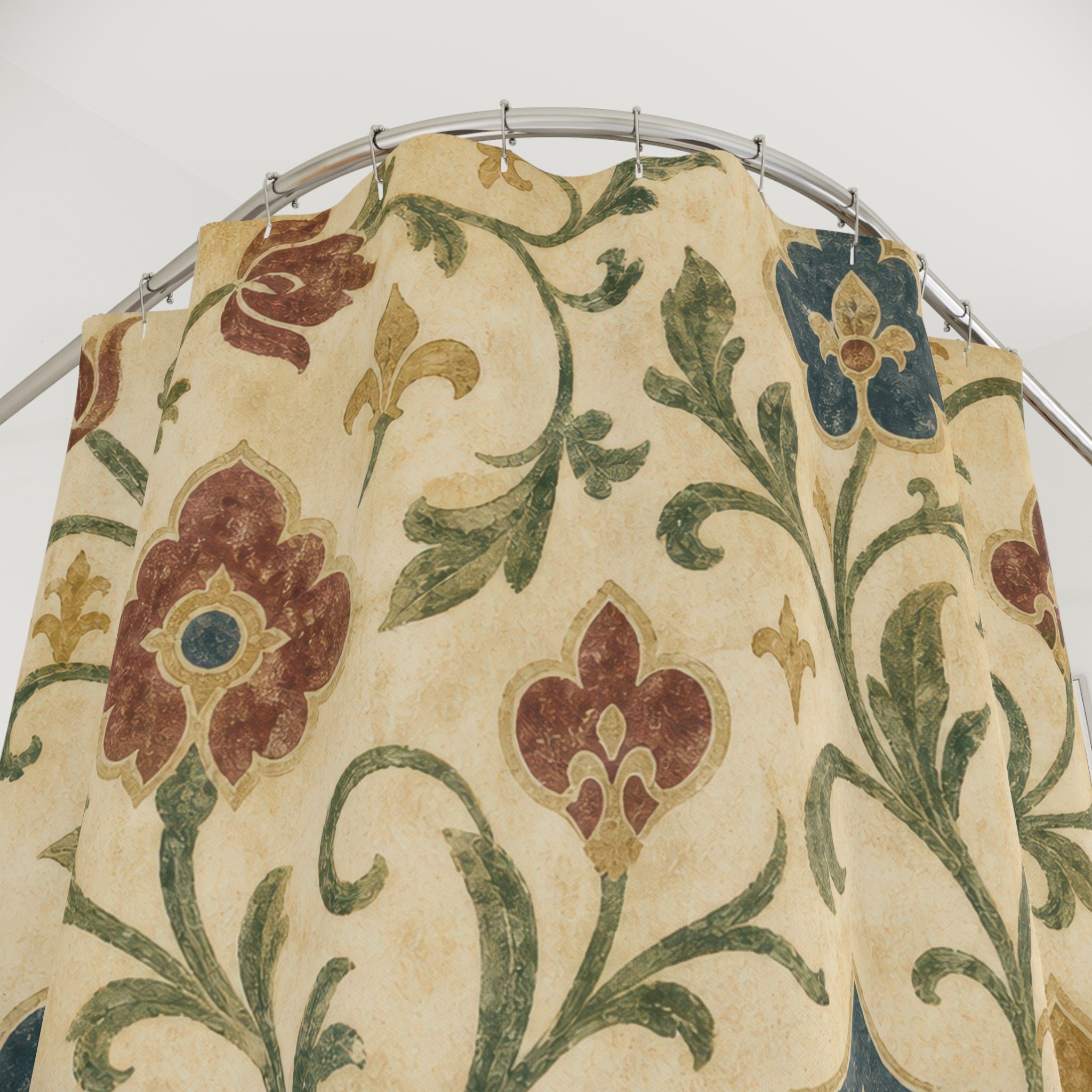 Medieval Botanical Vintage Floral Shower Curtain
