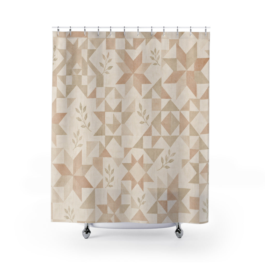 Patchwork Geometric Star Shower Curtain
