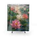 Lotus Flower Shower Curtain: Pink Water Lily Pond