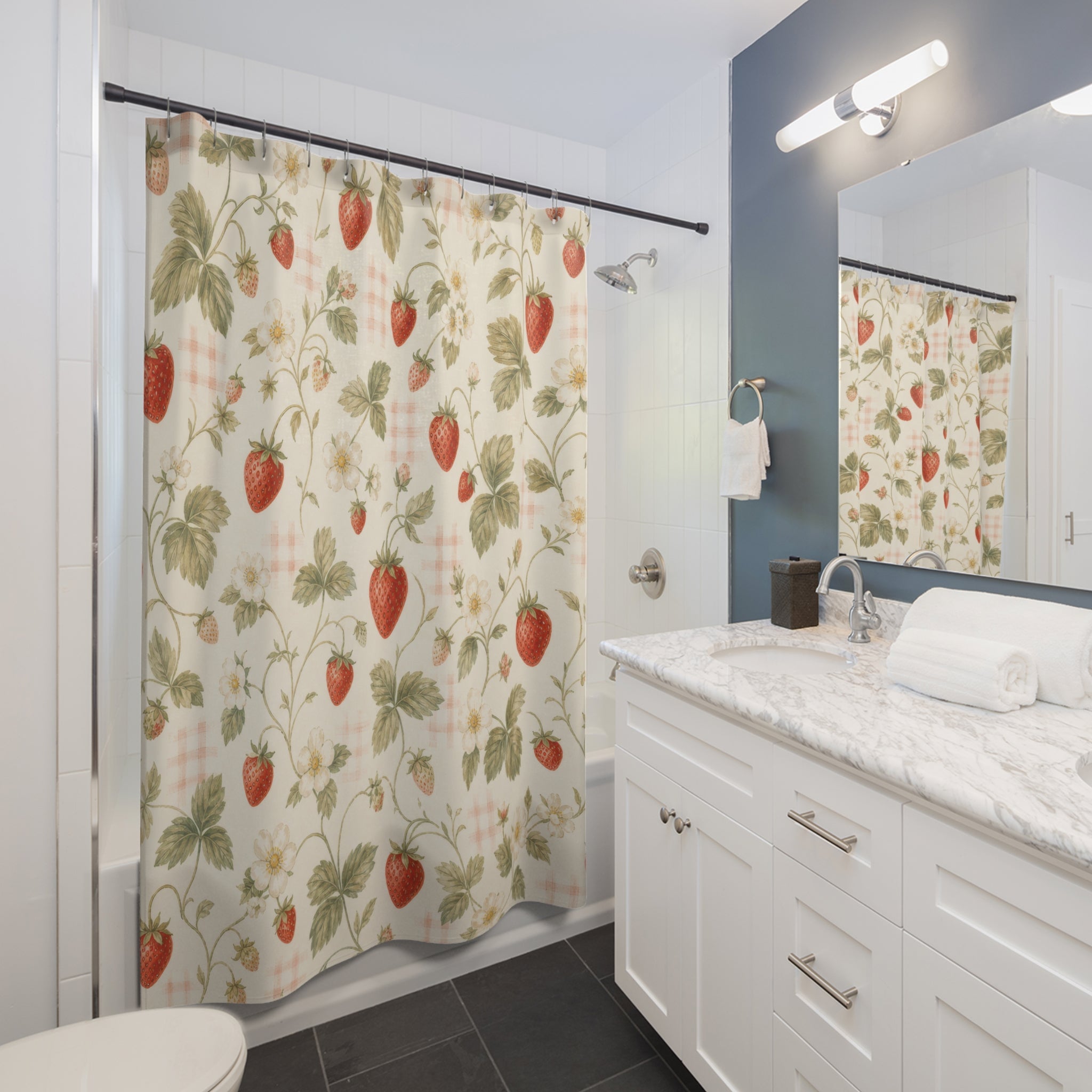 Strawberry Girl Shower Curtain