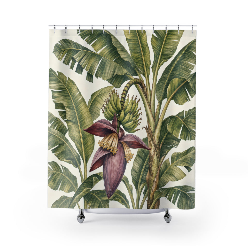 Tropical Botanical Plant Shower Curtain