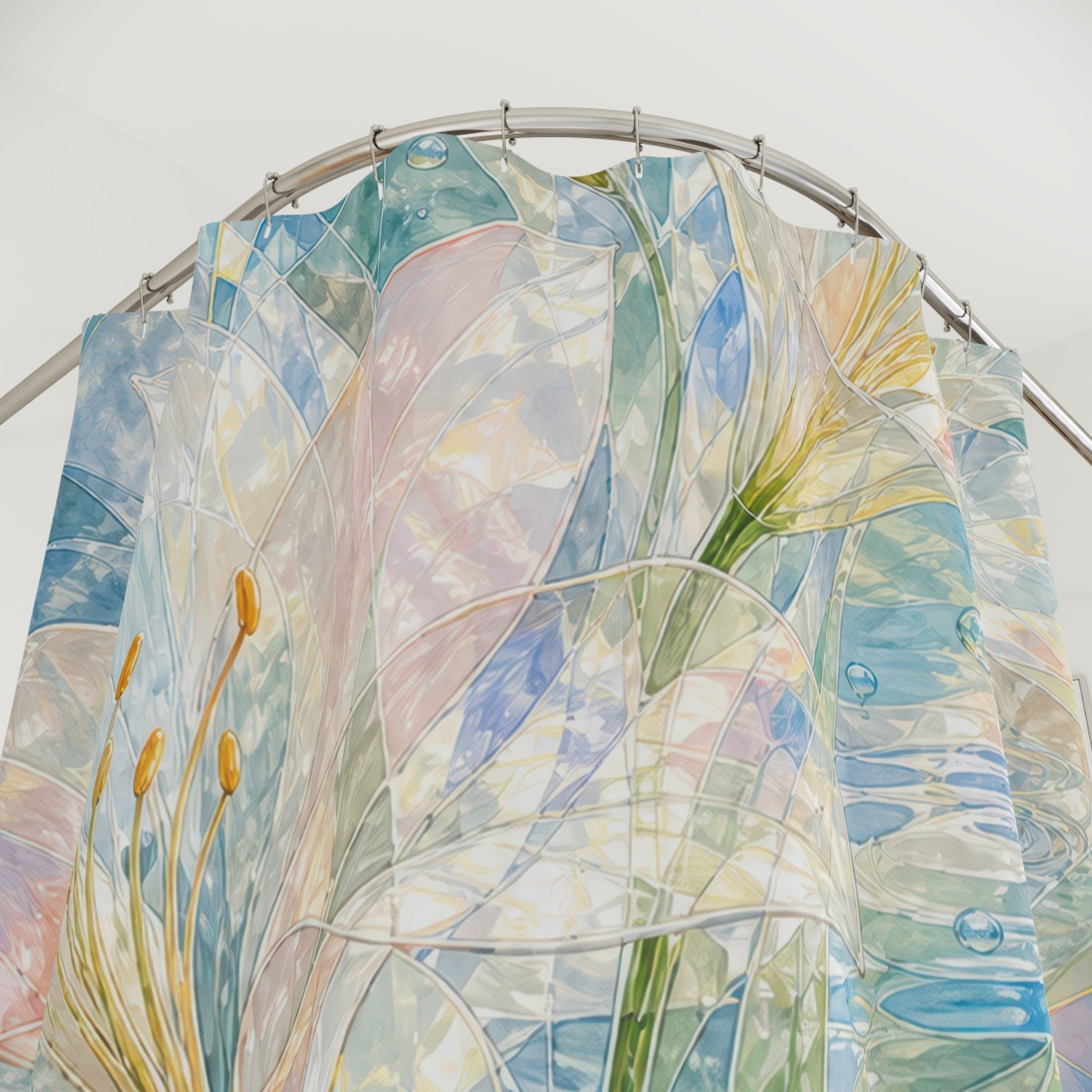 Glass Lily Refractions Shower Curtain