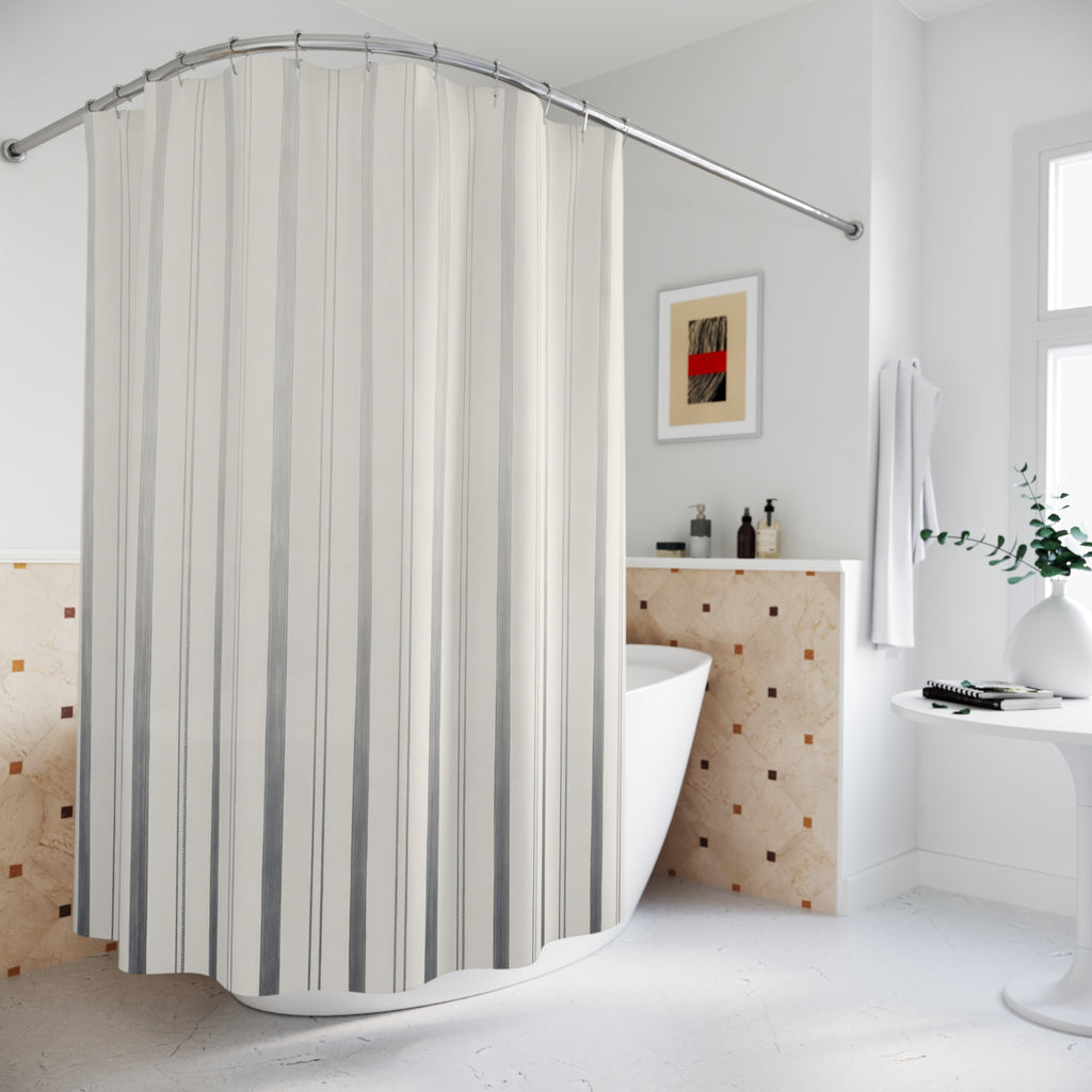 Ombre Grey Pinstripe Shower Curtain