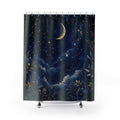 Night Sky Shower Curtain: Celestial Moon Star Landscape