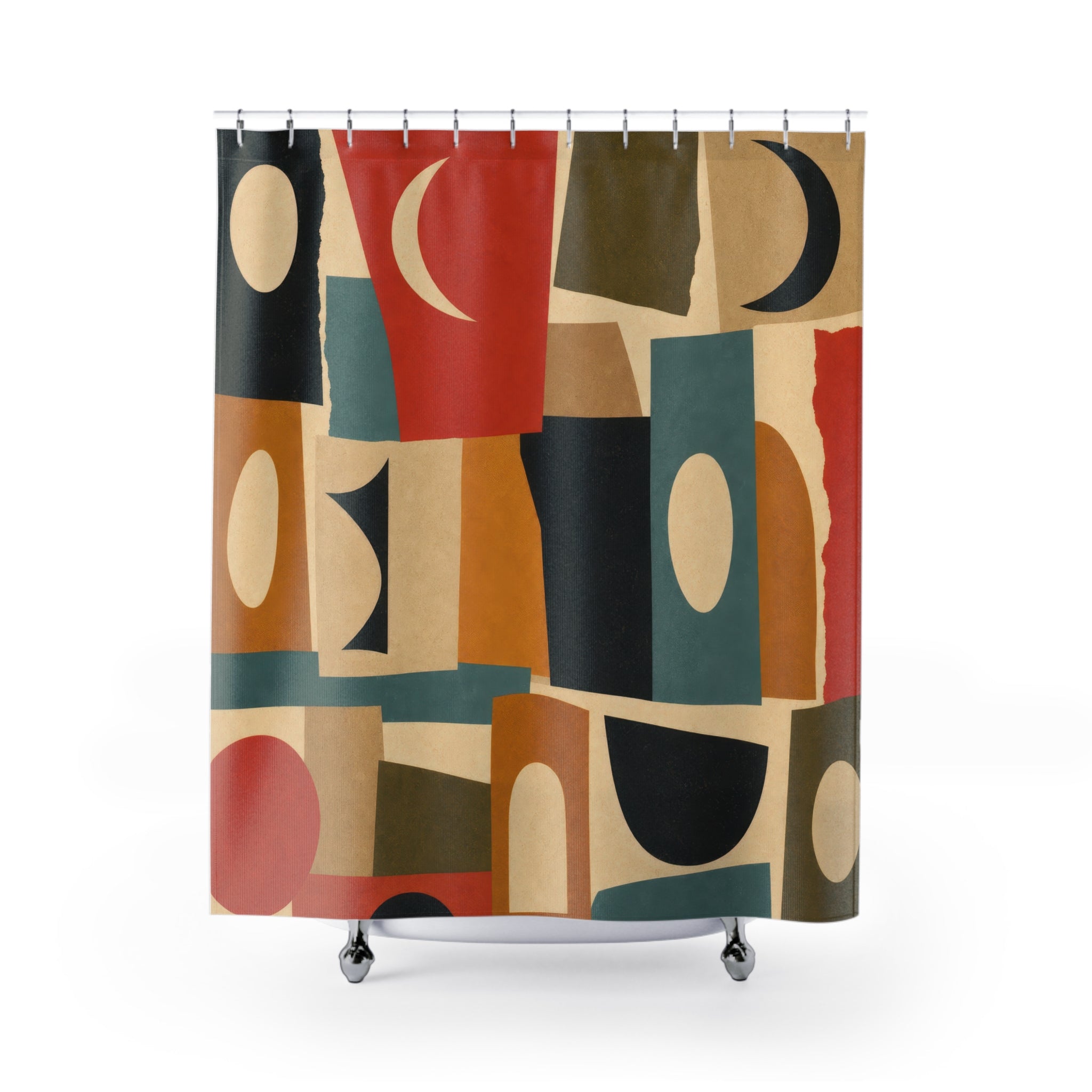 Paper Cutout Collage Shower Curtain