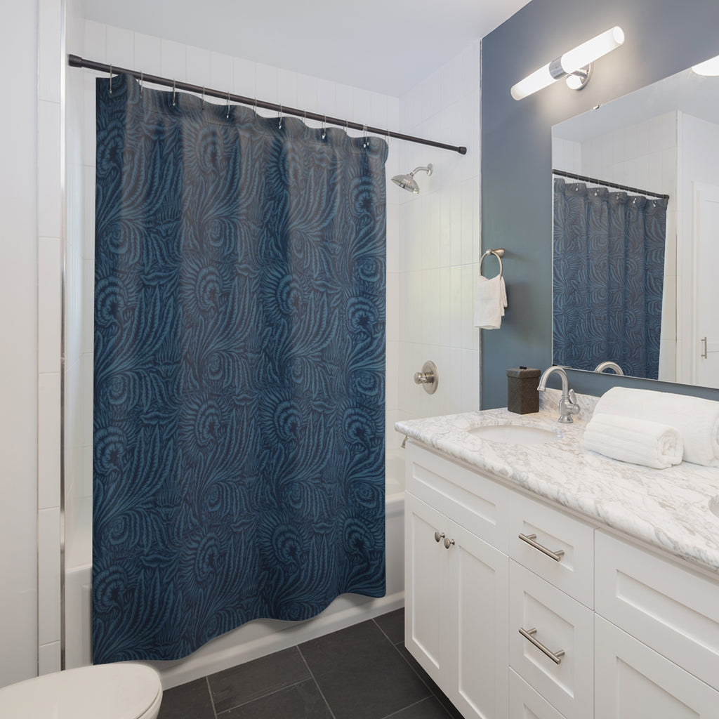 Mackmurdo Single Flower Shower Curtain – Indigo Chintz