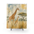 Watercolor Safari Animal Scene Shower Curtain