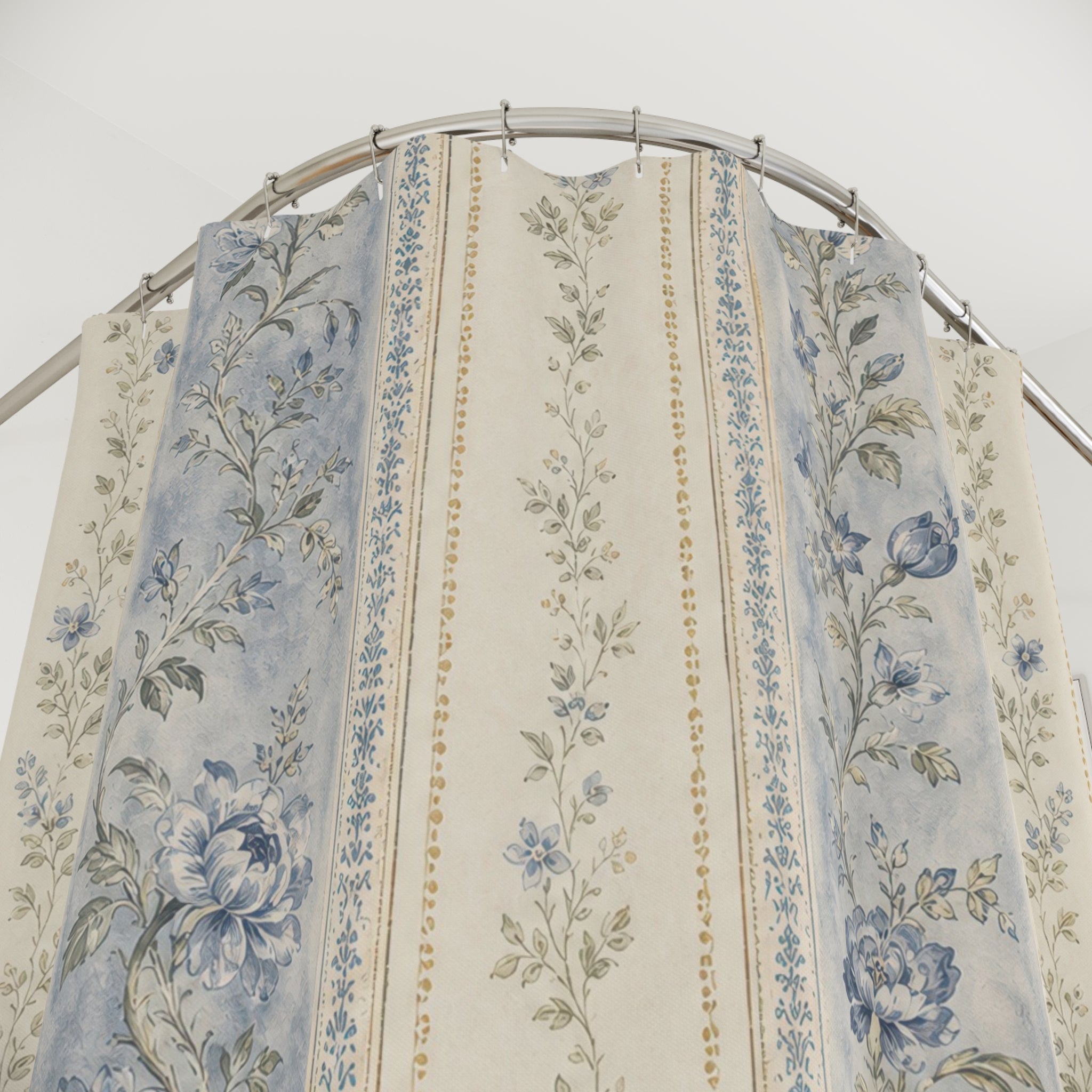 French Country Floral Border Shower Curtain