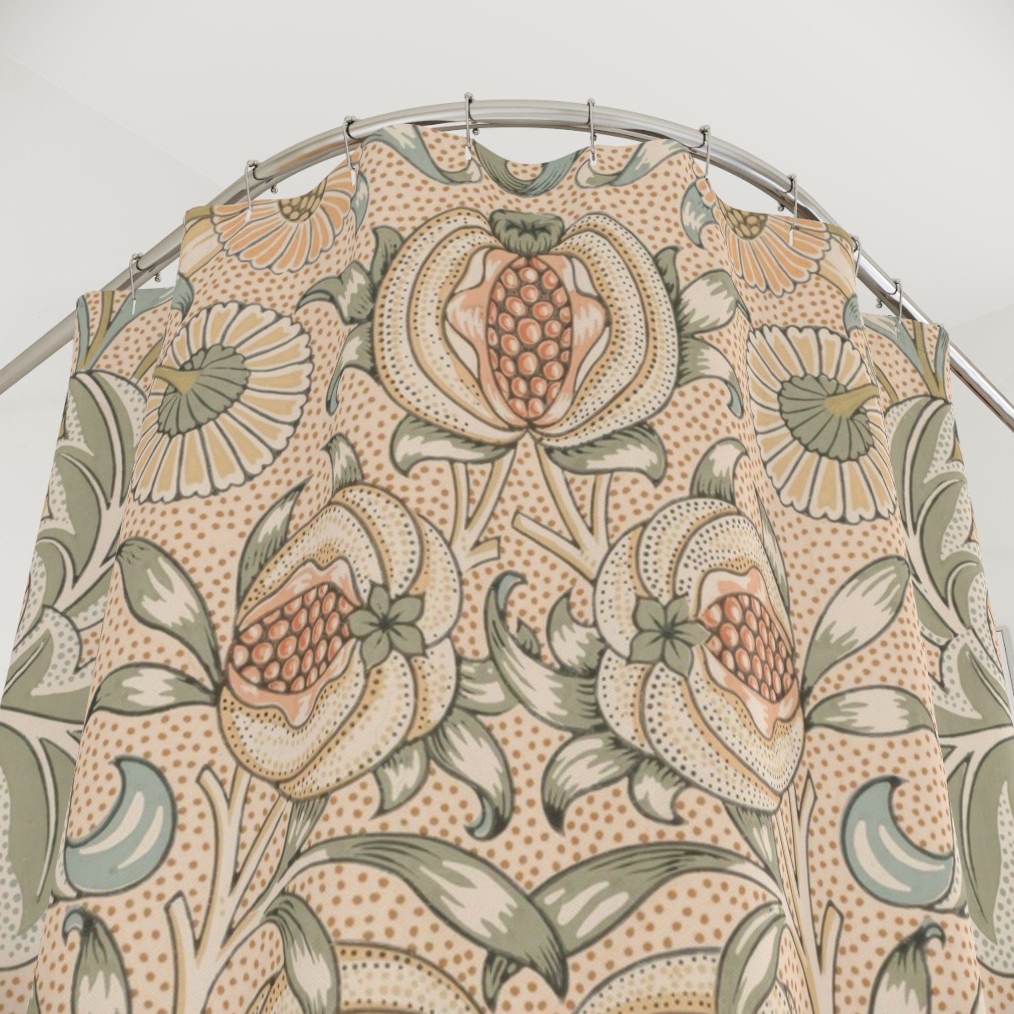 Lily & Pomegranate Shower Curtain – Peach & Coral