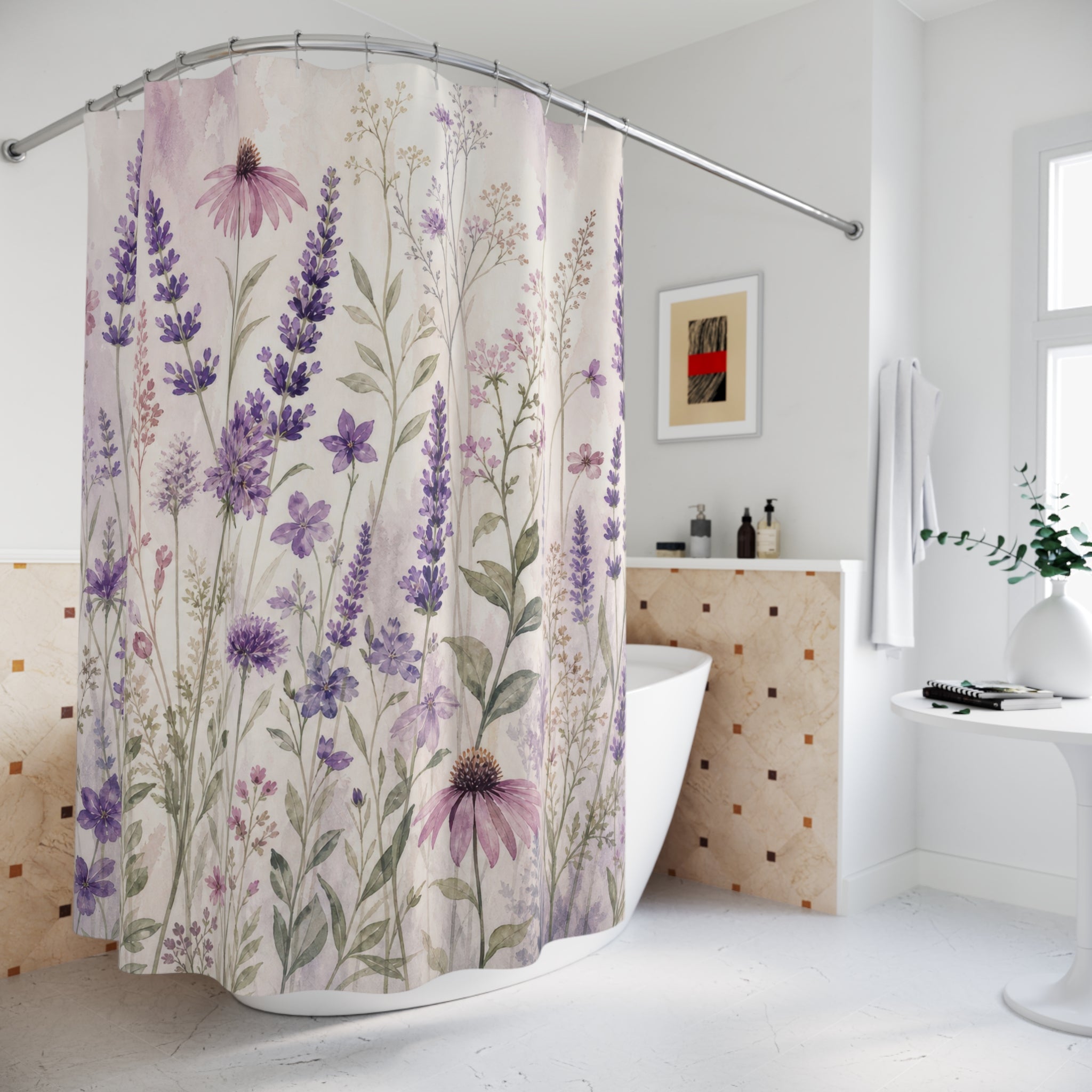 Lavender Floral Shower Curtain
