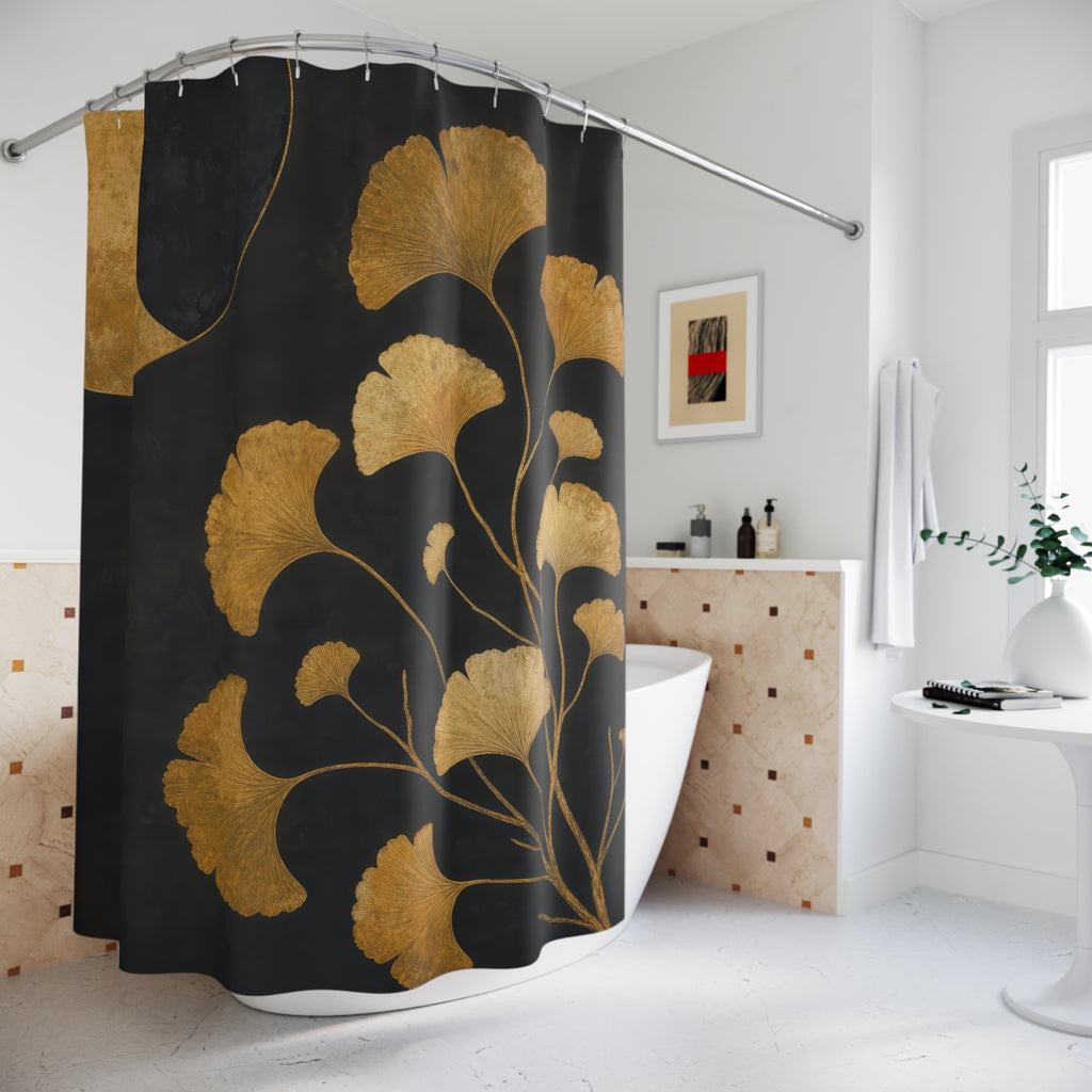 Ginkgo Eclipse Gold Shower Curtain