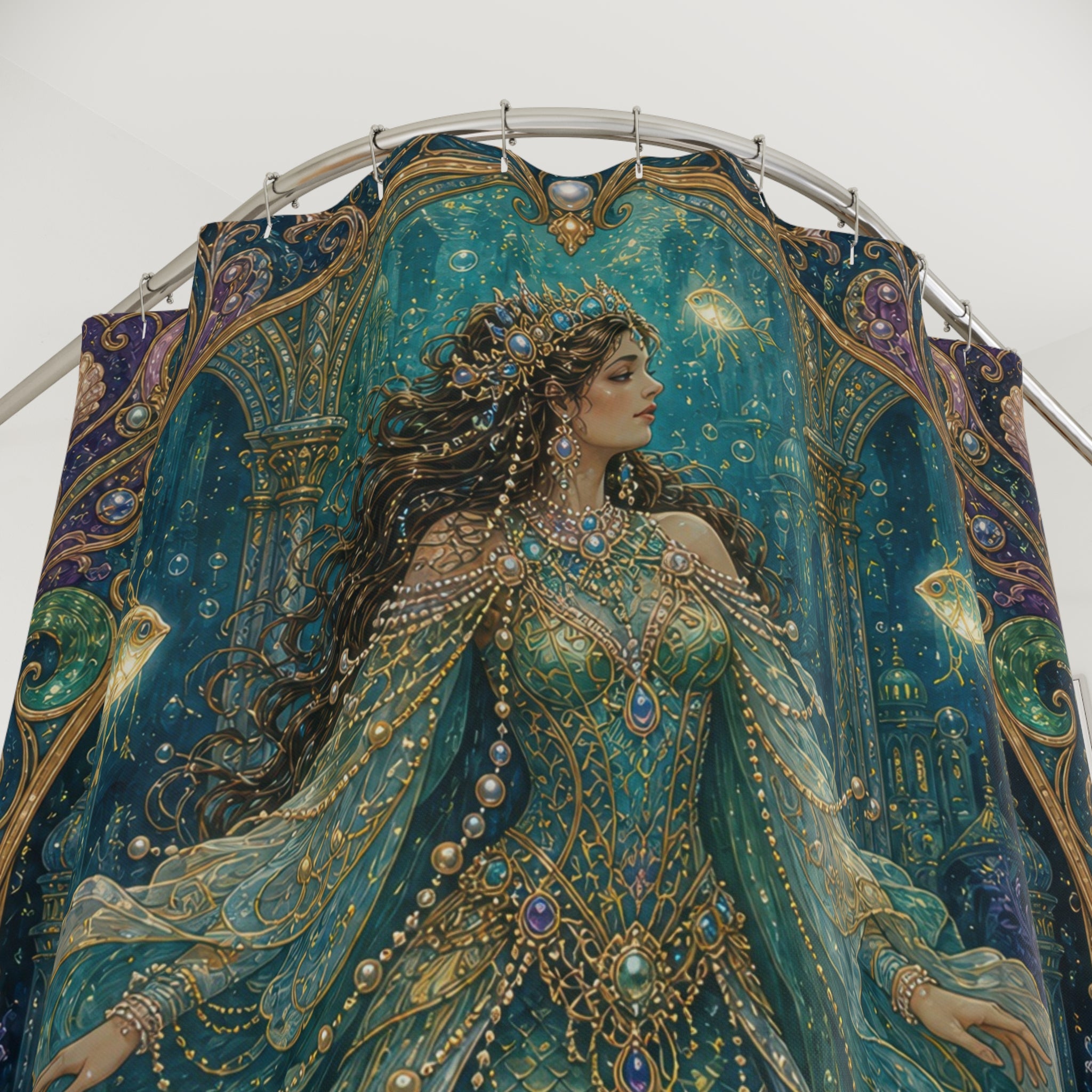 Dark Mermaid Arch Shower Curtain