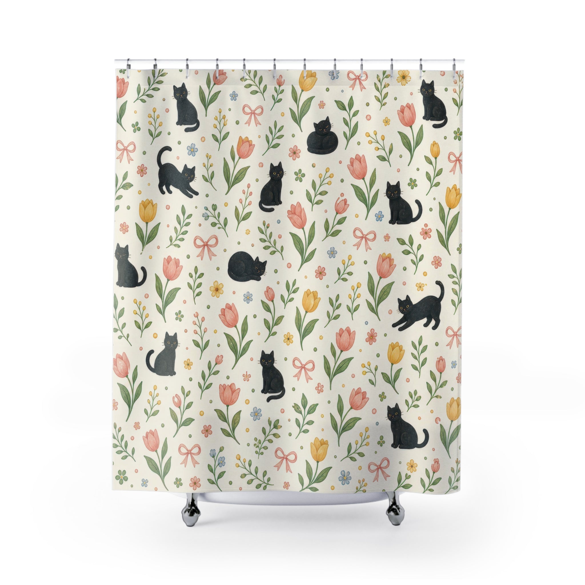 Black Cat Shower Curtain