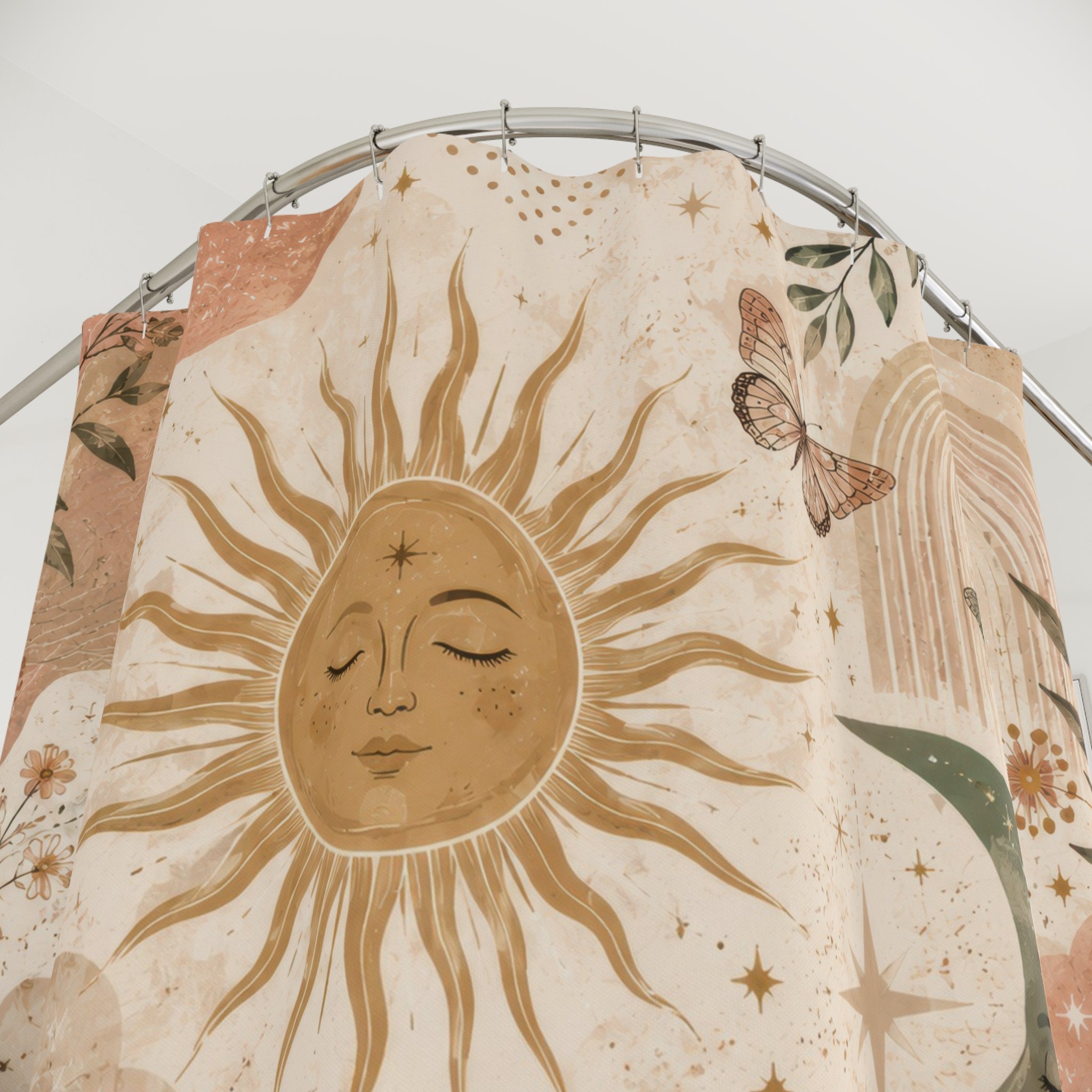 Aesthetic Shower Curtain: Boho Celestial