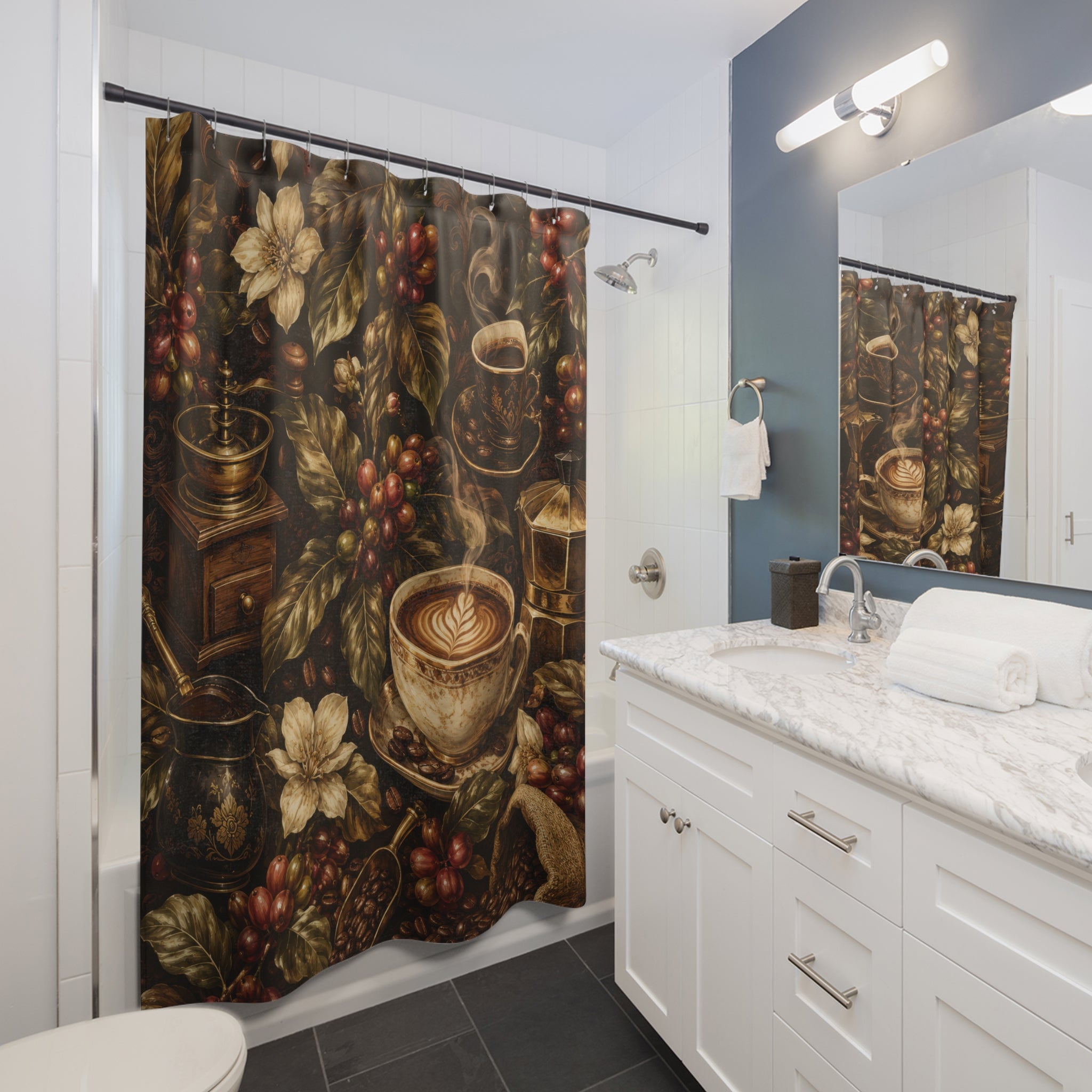 Coffee Shower Curtain: Espresso Cafe