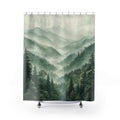 Sage Green Misty Forest Shower Curtain