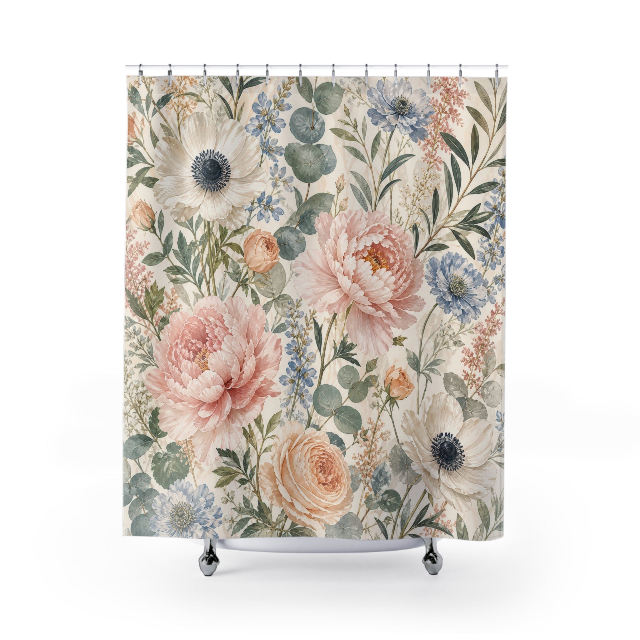 Pastel Rose Garden Shower Curtain